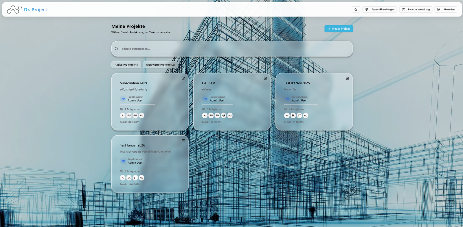 Dr. Project Dashboard